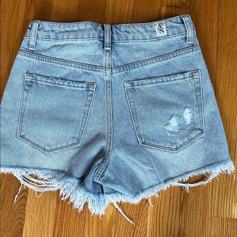 Altar'd State Light Blue Distressed Denim Cutoff Shorts - Picture 5 of 8